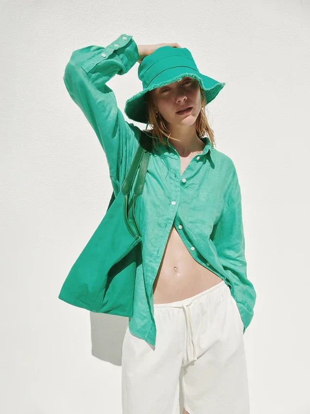 Oversized skjorte i 100 % lin