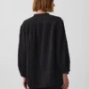 Oversized skjorte i bomullsgasbind uten krage