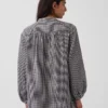 Oversized skjorte i bomullsgasbind uten krage