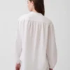 Oversized skjorte i bomullsgasbind uten krage