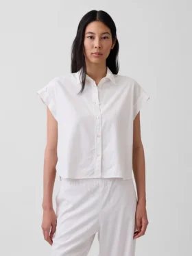 Oversized skjorte i linblanding