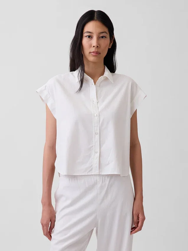 Oversized skjorte i linblanding