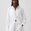 Oversized skjorte i linblanding