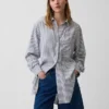 Oversized skjorte i linblanding