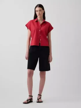 Oversized skjorte i linblanding
