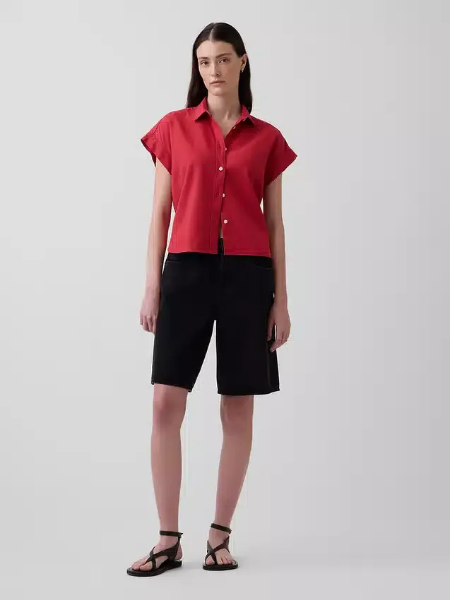 Oversized skjorte i linblanding