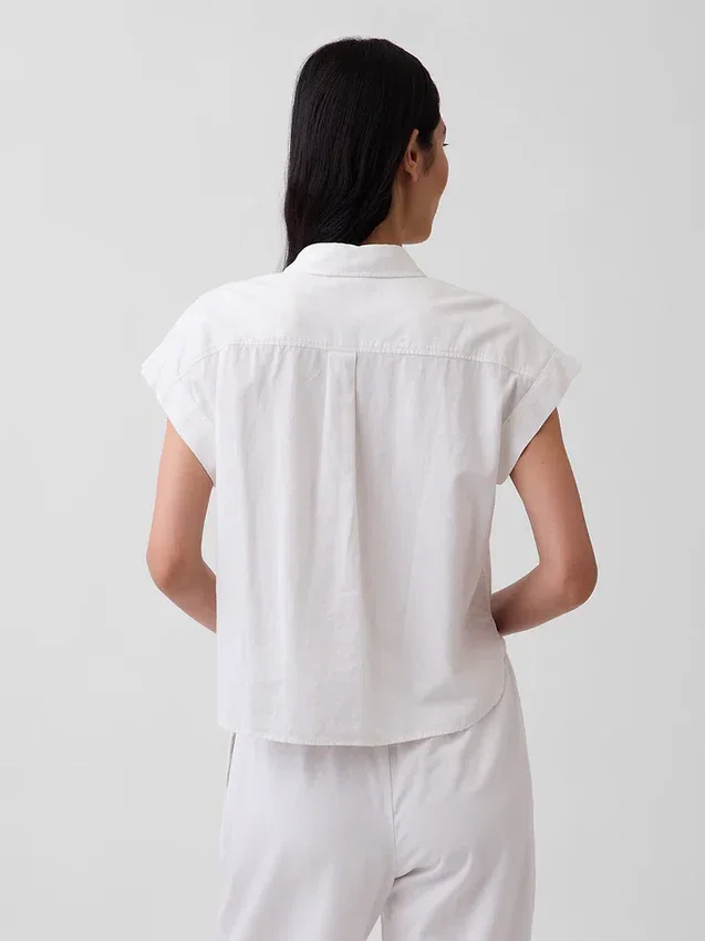 Oversized skjorte i linblanding
