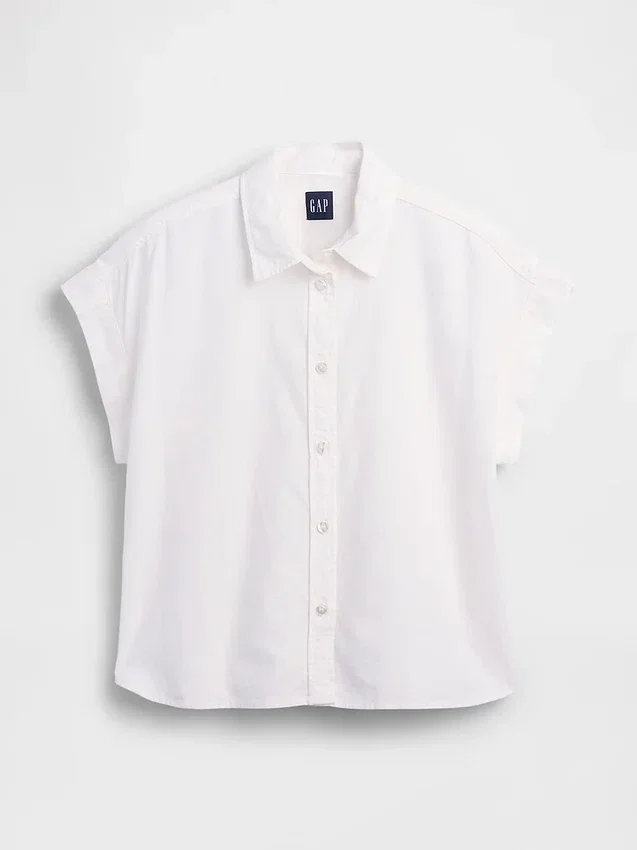 Oversized skjorte i linblanding