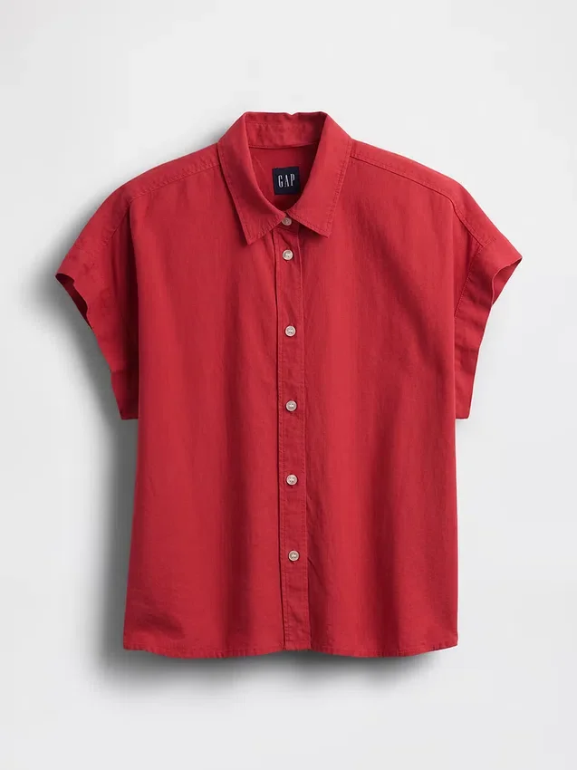 Oversized skjorte i linblanding