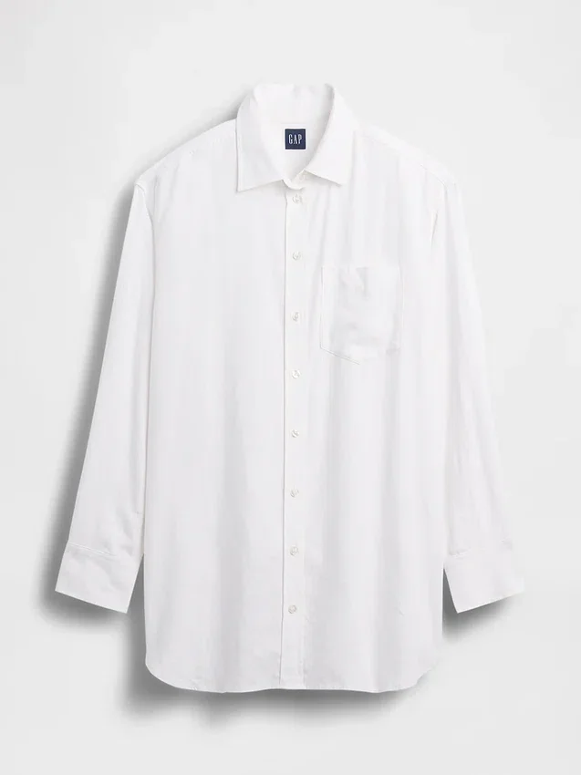 Oversized skjorte i linblanding
