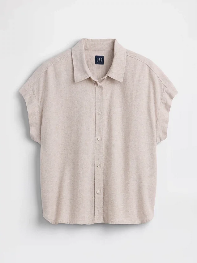 Oversized skjorte i linblanding