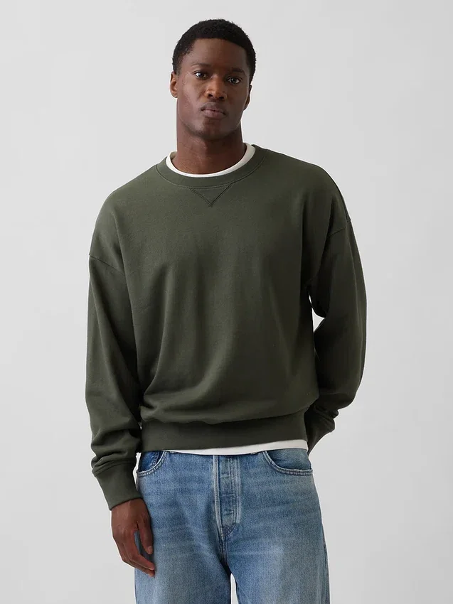 Oversized sweatshirt i tykk fransk frotté for voksne