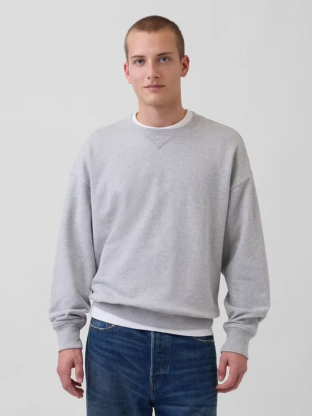 Oversized sweatshirt i tykk fransk frotté for voksne