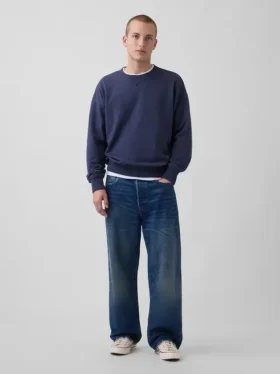 Oversized sweatshirt i tykk fransk frotté for voksne