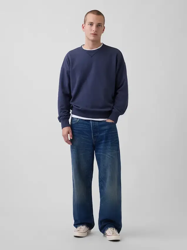 Oversized sweatshirt i tykk fransk frotté for voksne