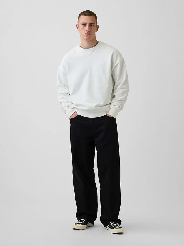 Oversized sweatshirt i tykk fransk frotté for voksne