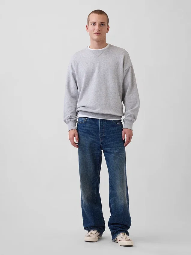 Oversized sweatshirt i tykk fransk frotté for voksne