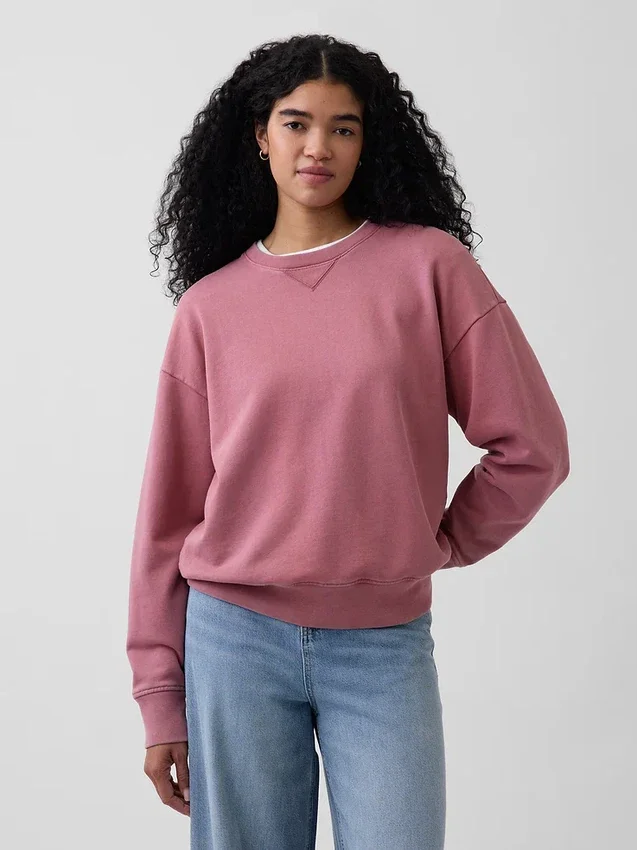 Oversized sweatshirt i tykk fransk frotté for voksne