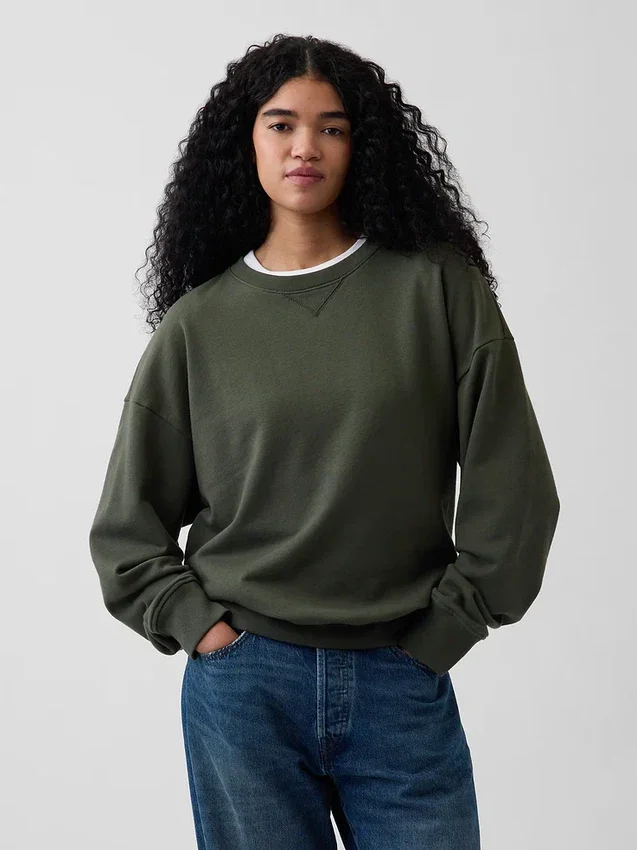 Oversized sweatshirt i tykk fransk frotté for voksne
