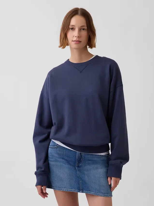 Oversized sweatshirt i tykk fransk frotté for voksne