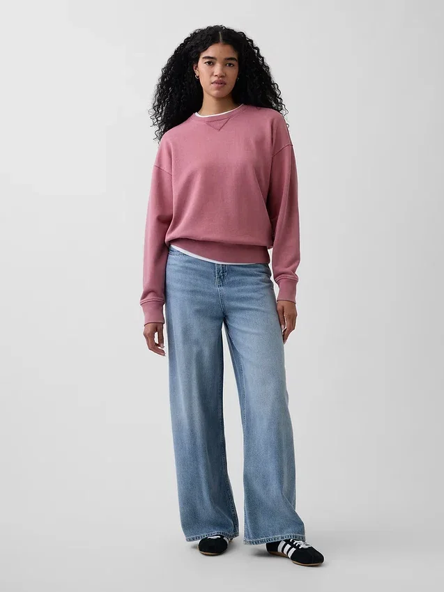 Oversized sweatshirt i tykk fransk frotté for voksne