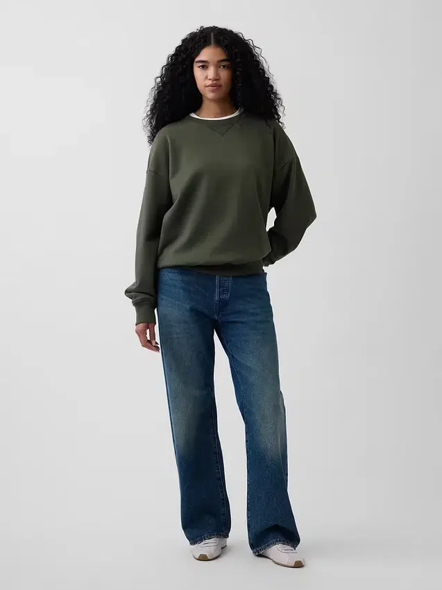 Oversized sweatshirt i tykk fransk frotté for voksne