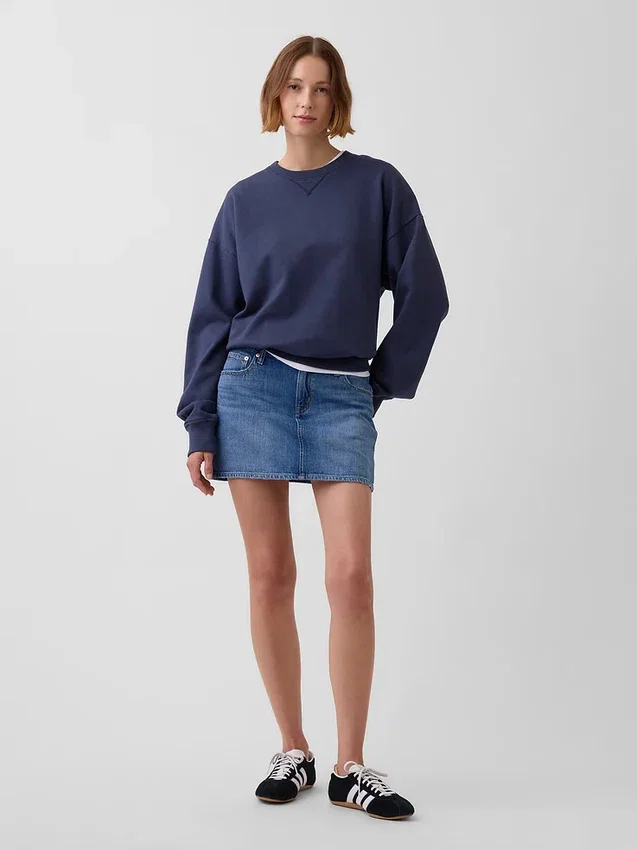 Oversized sweatshirt i tykk fransk frotté for voksne