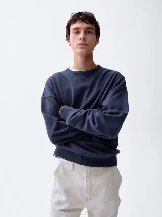 Oversized sweatshirt i tykk fransk frotté for voksne