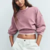 Oversized sweatshirt i tykk fransk frotté for voksne