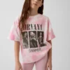 Oversized T-skjorte for barn med Nirvana-motiv