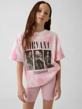 Oversized T-skjorte for barn med Nirvana-motiv