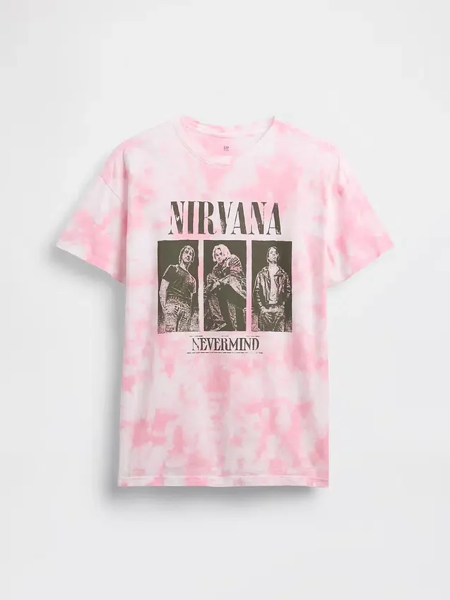 Oversized T-skjorte for barn med Nirvana-motiv
