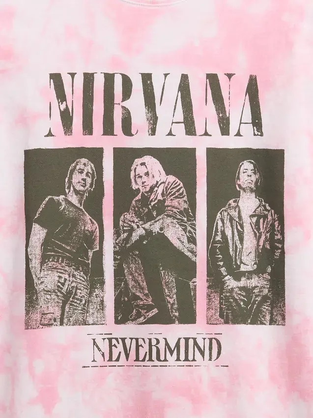 Oversized T-skjorte for barn med Nirvana-motiv