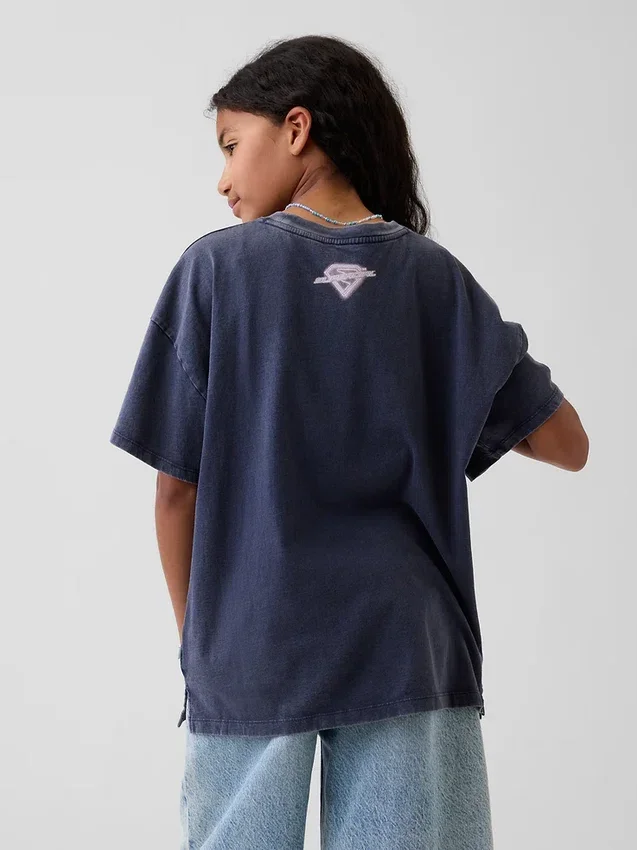 Oversized T-skjorte for barn med Supergirl-motiv