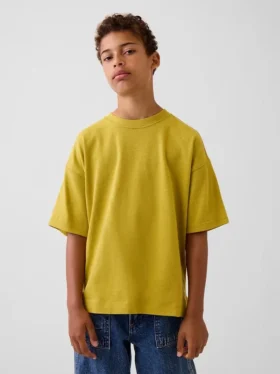 Oversized T-skjorte i tykk bomull for barn