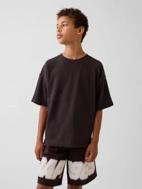 Oversized T-skjorte i tykk bomull for barn