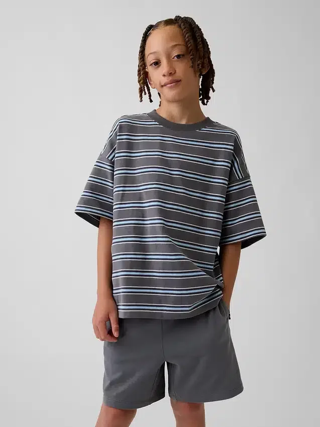 Oversized T-skjorte i tykk bomull for barn