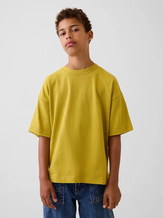 Oversized T-skjorte i tykk bomull for barn