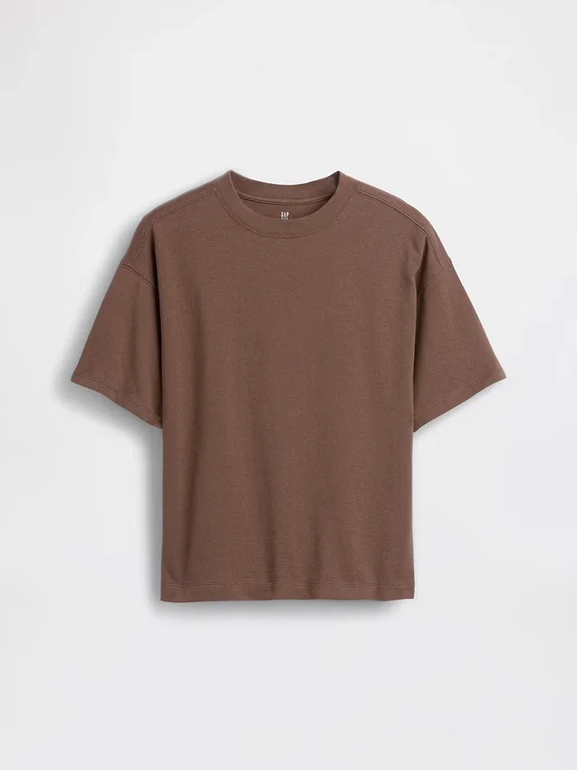 Oversized T-skjorte i tykk bomull for barn