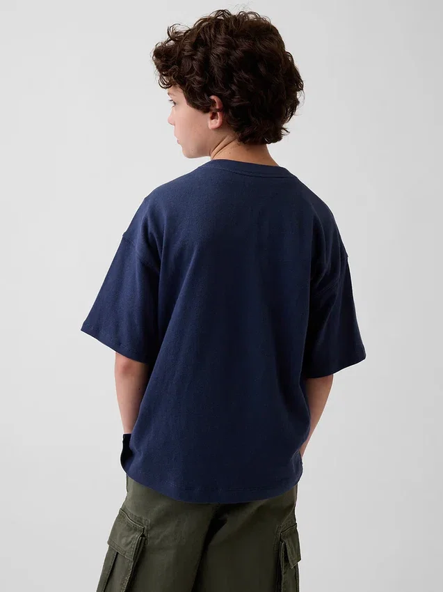 Oversized T-skjorte i tykk bomull for barn