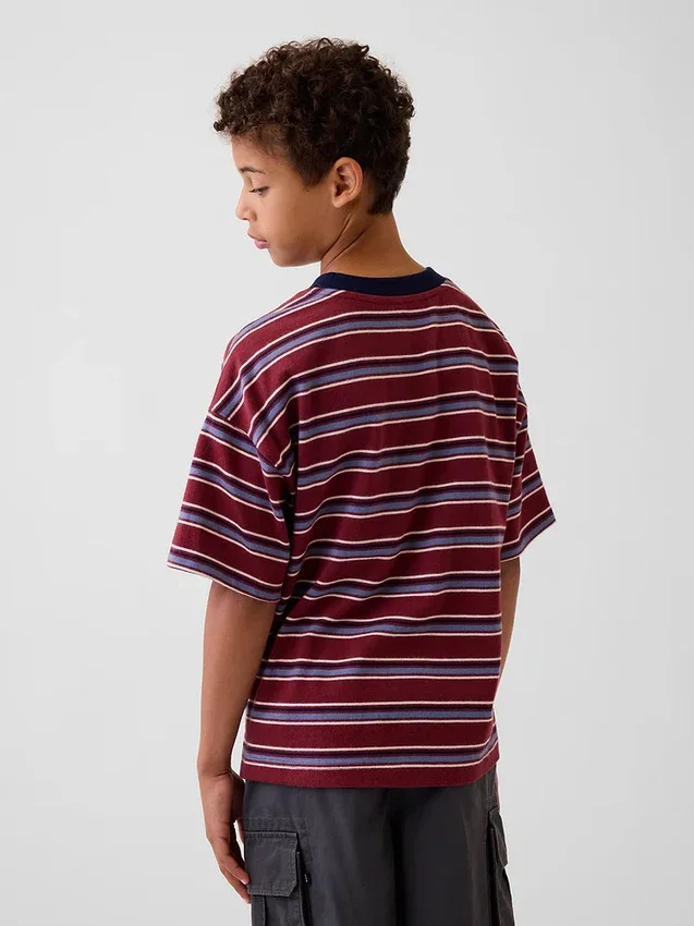 Oversized T-skjorte i tykk bomull for barn