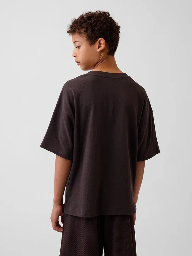 Oversized T-skjorte i tykk bomull for barn