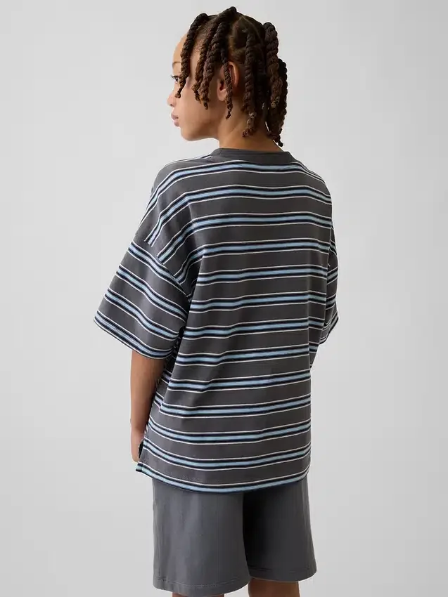 Oversized T-skjorte i tykk bomull for barn