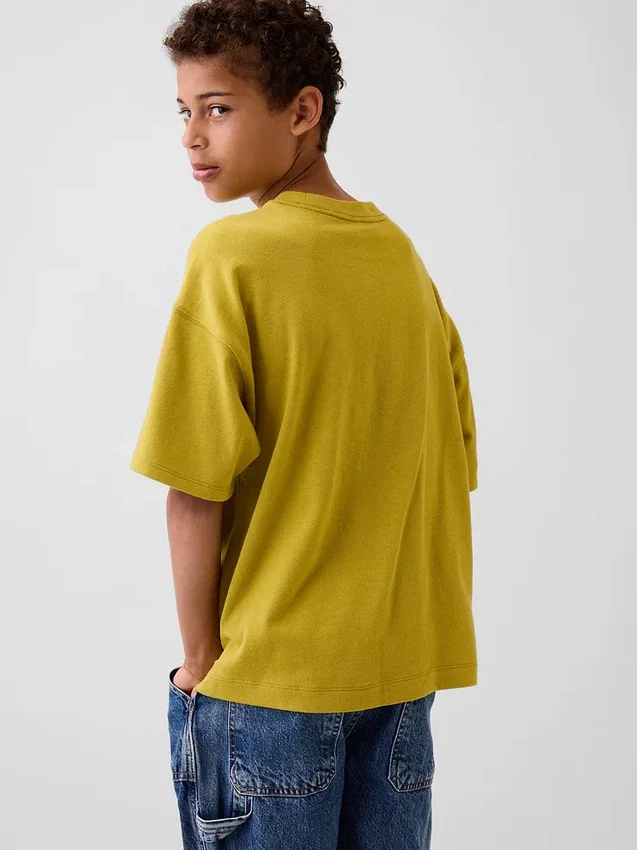 Oversized T-skjorte i tykk bomull for barn