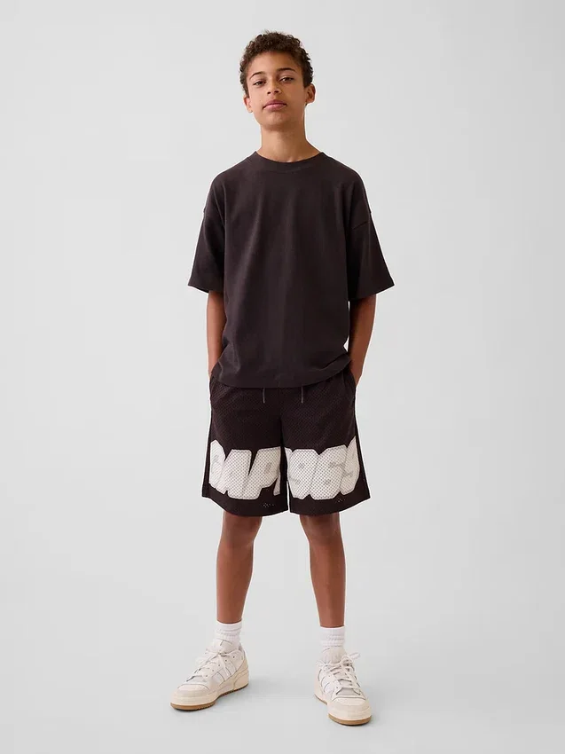 Oversized T-skjorte i tykk bomull for barn