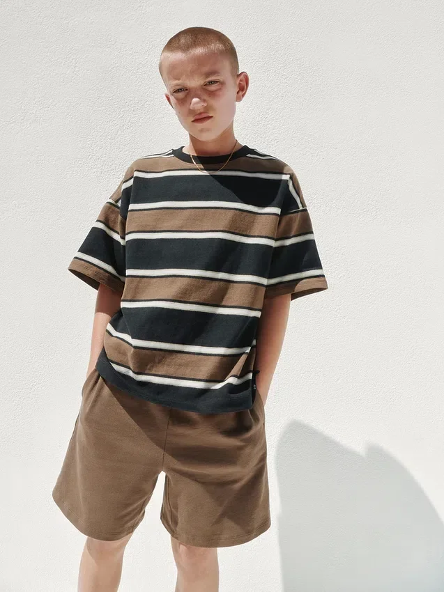 Oversized T-skjorte i tykk bomull for barn