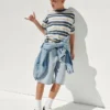 Oversized T-skjorte i tykk bomull for barn