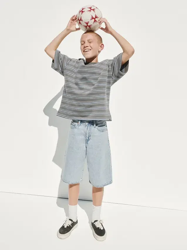 Oversized T-skjorte i tykk bomull for barn