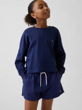 Oversized T-skjorte i tykk bomull med synlige sømmer for barn