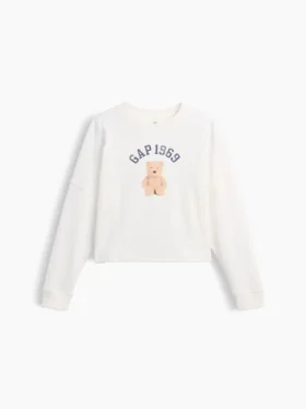 Oversized T-skjorte i tykk bomullsjersey for barn